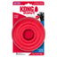 The KONG Donut Dog Toy – Durable Rubber Chew & Fetch Fun by Kong is packaged for large dogs and average chewers, made from tough natural rubber, and features an image of a dog holding the toy in its mouth on the packaging.