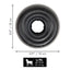 The KONG Extreme Donut Dog Toy by Kong is a black circular toy with a raised ring design, 5.9 inches (15 cm) in diameter, sized L/XL for dogs weighing 60–90 lb (27–41 kg).