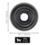The KONG Extreme Donut Dog Toy is a black ring-shaped toy, 4.7 inches (11.9 cm) in diameter, ideal for medium to large dogs weighing 30–65 lbs (13–30 kg). The Kong brand name is embossed on the toy.