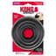 The KONG Extreme Donut Dog Toy by Kong is a black, tough natural rubber toy for power chewers. The packaging shows a dog with the toy and emphasizes its durability.