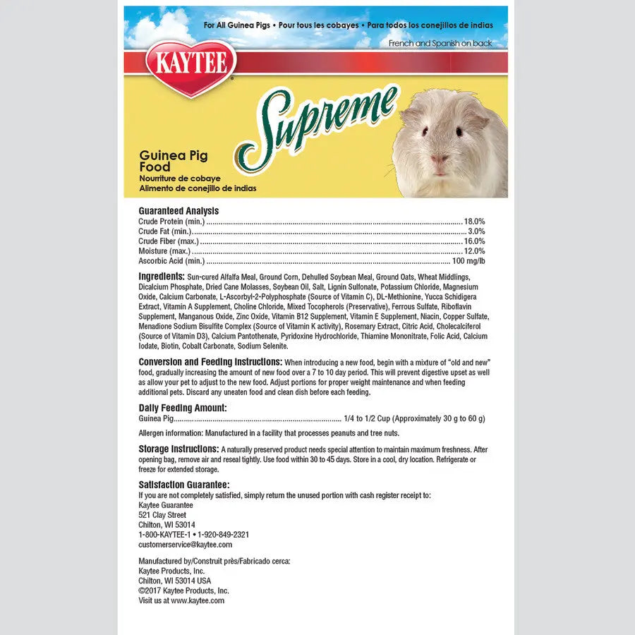 Kaytee® Fortified Daily Diet Supreme Guinea Pig Food 25 Lbs Kaytee®