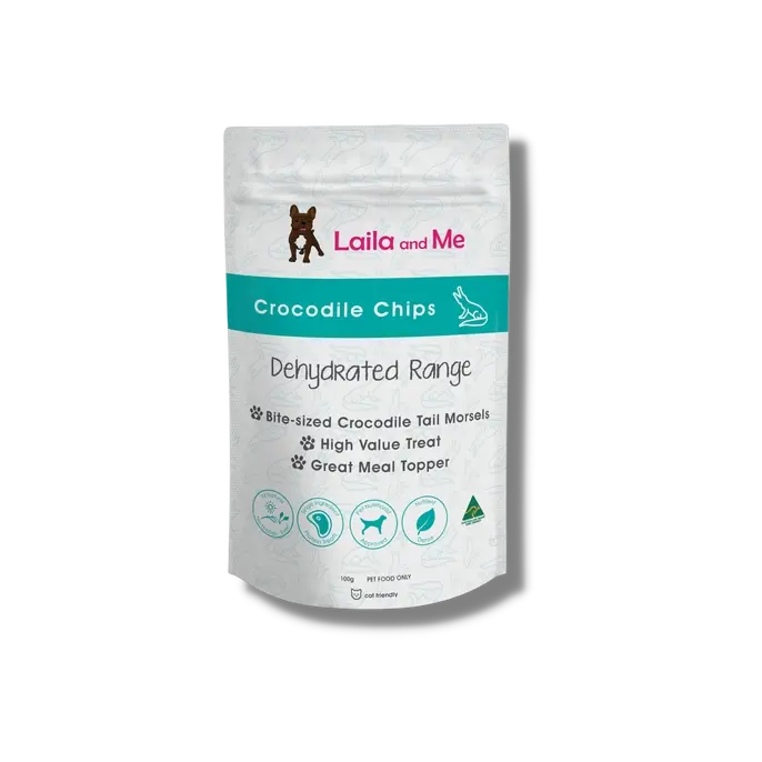 Laila and Me Hypoallergenic Crocodile Chips Dog Treats 3.52 oz Laila and Me
