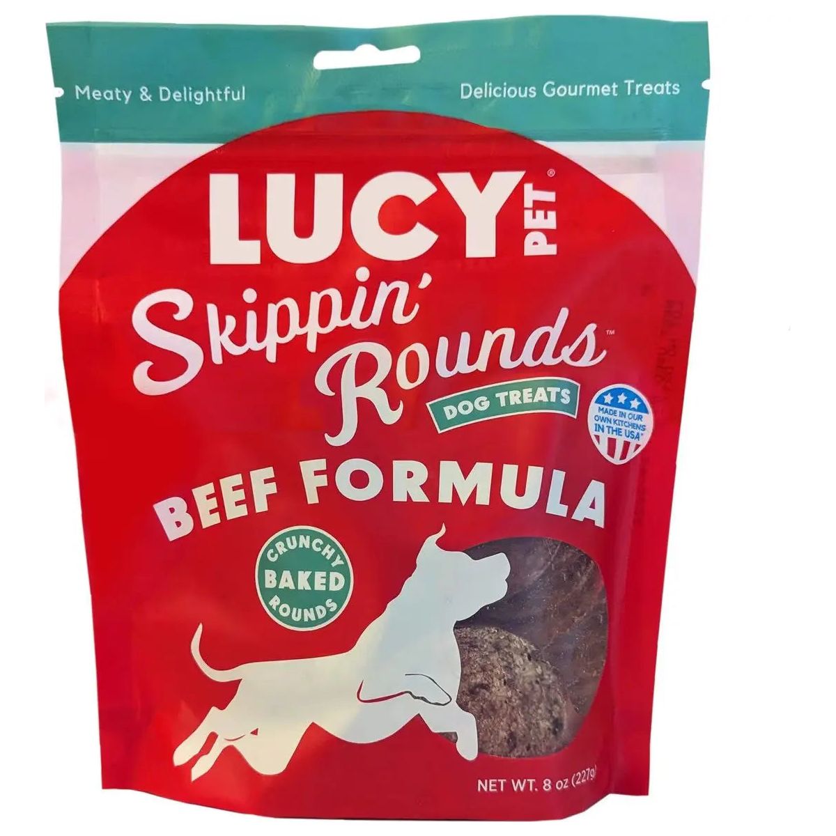 Lucy Pet Products Skippin' Rounds Beef Dog Treat 8 oz Lucy