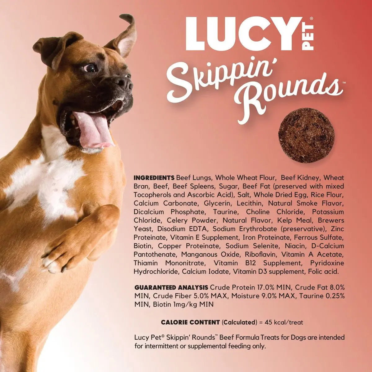 Lucy Pet Products Skippin' Rounds Beef Dog Treat 8 oz Lucy