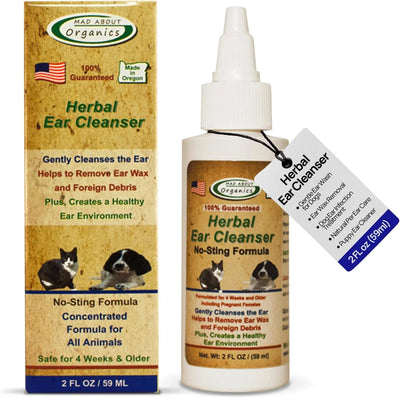 Mad About Organics Ear Cleaner - Gentle, Effective Healing for Pets 2oz Mad About Organics