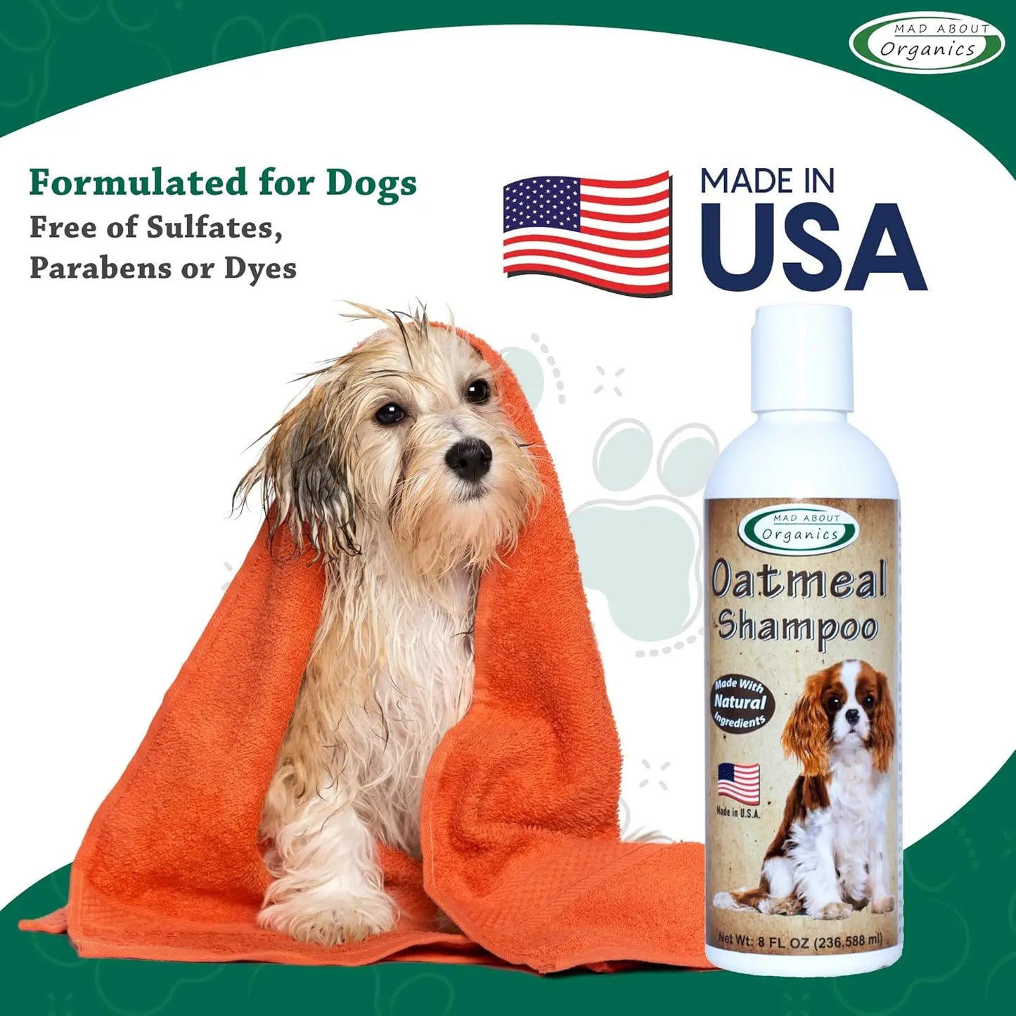 Mad About Organics Oatmeal Dog Shampoo for Itchy Skin Mad About Organics