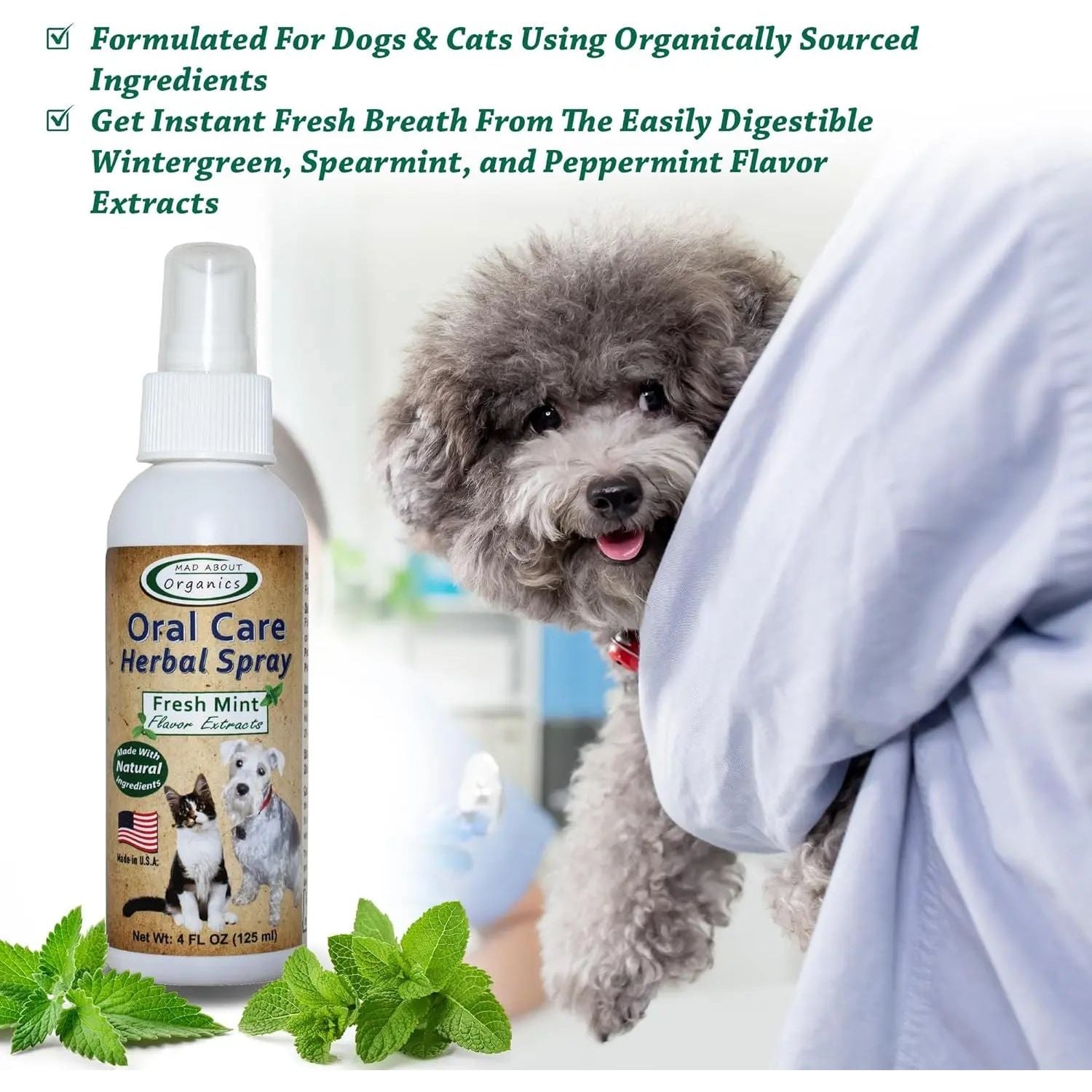 Mad About Organics Oral Care Spray - Fresh Mint Formula Mad About Organics