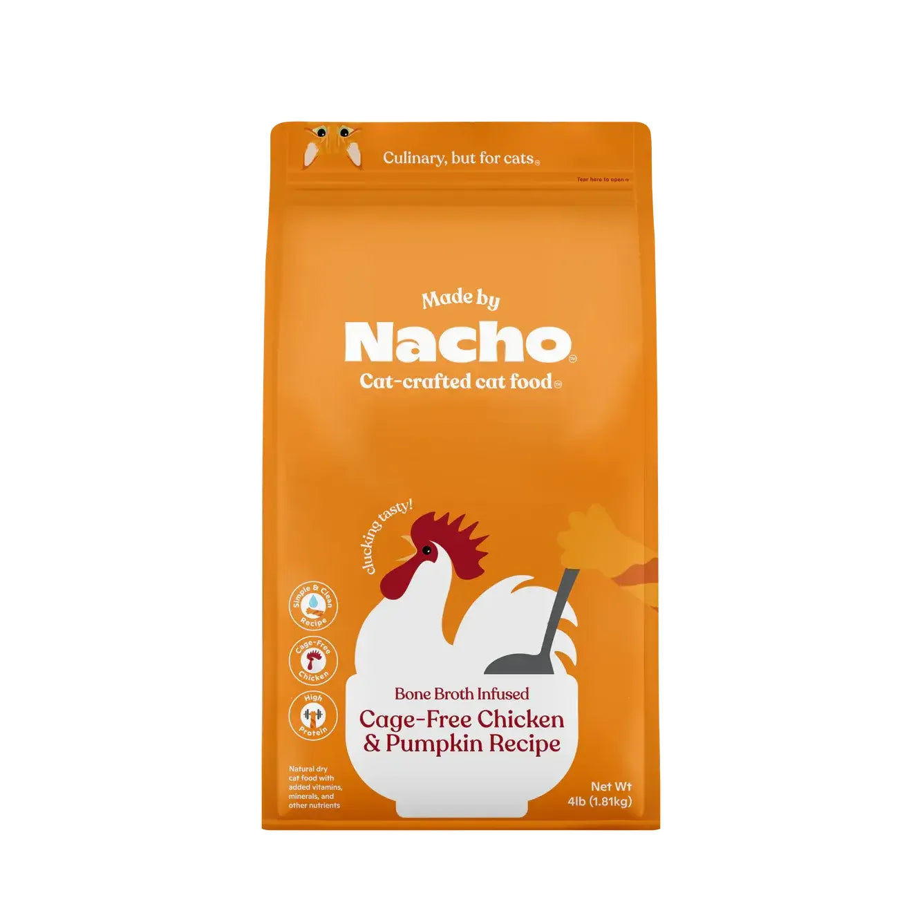 Made by Nacho Bone Broth Infused Cage-Free Chicken & Pumpkin Recipe Dry Cat Food Made By Nacho