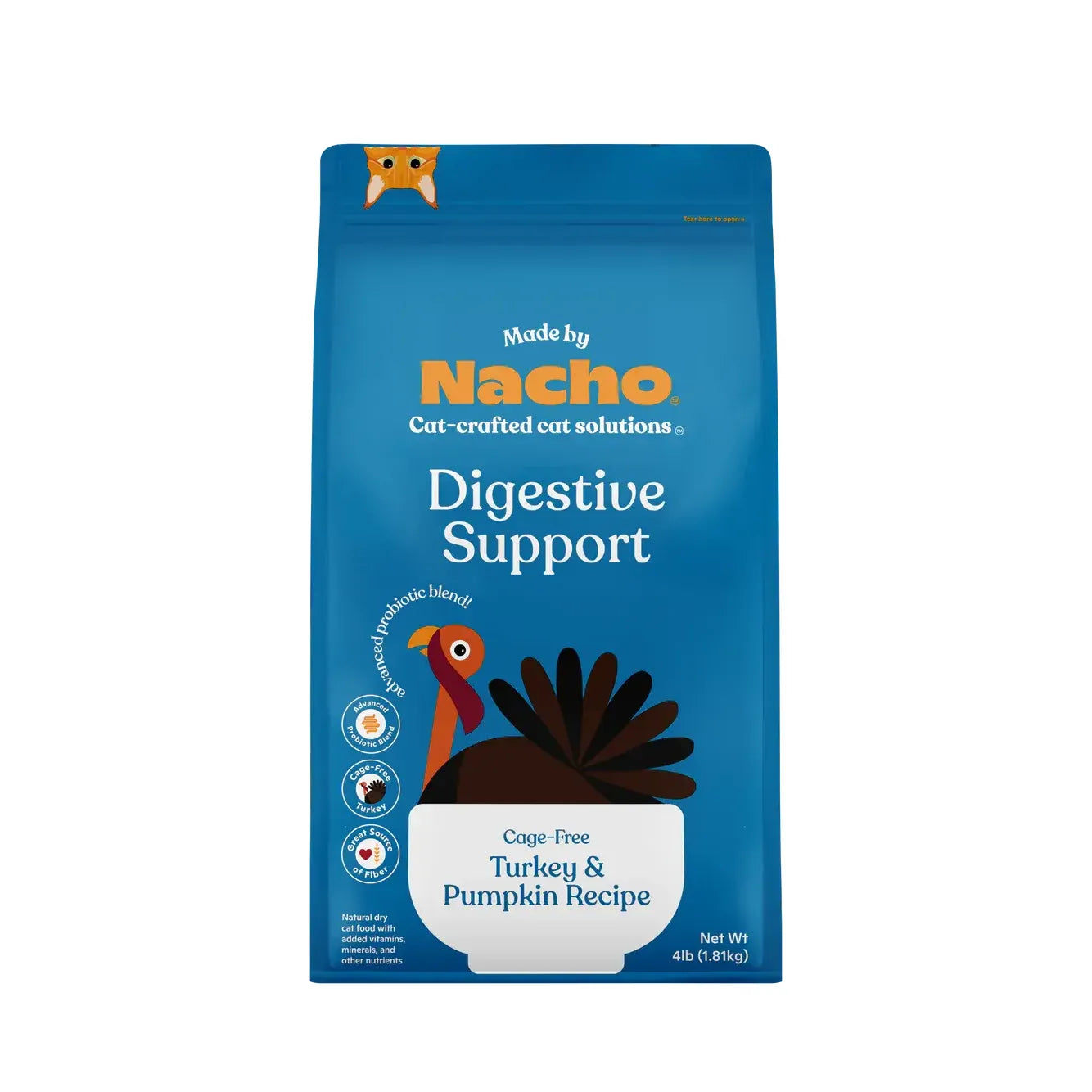 Made by Nacho Digestive Support Cage-Free Turkey & Pumpkin Recipe Dry Cat Food Made By Nacho
