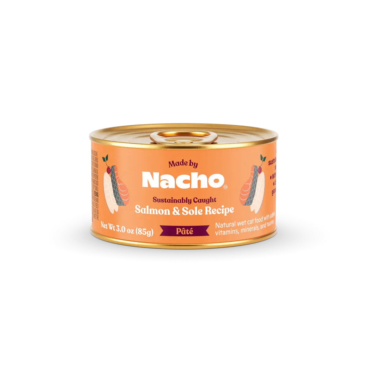 Made by Nacho Sustainably Caught Salmon & Sole Recipe Grain-Free Pate Wet Cat Food Made By Nacho
