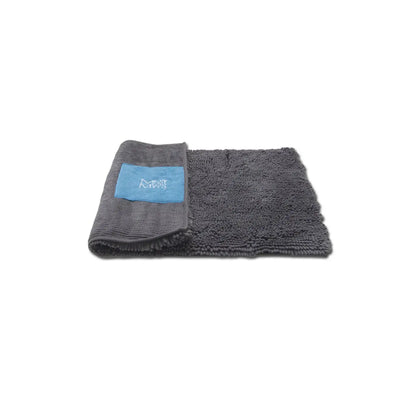 Messy Mutts Microfiber Door Mat & Towel with Hand Pockets, Medium, 36" x 24", Cool Grey Messy Mutts