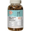 A jar of MicrocynAH MICRO Cat Oral Health Soft Chews 120g by MicrocynAH, in a transparent bottle with a detailed label and tooth graphic, contains brown treats that help reduce bad breath and support your cat’s oral health.