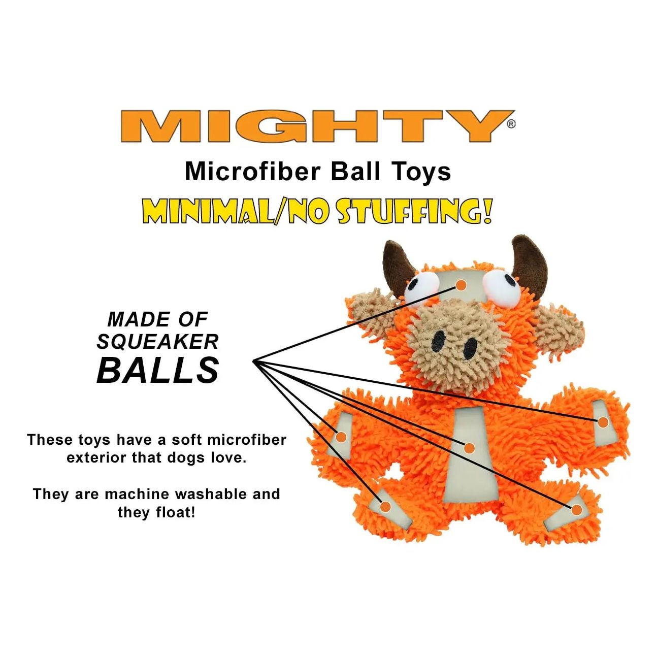 Mighty® Medium Micro Ball Rabbit Dog Toys 3.5 X 9 X 12 Inch Mighty®