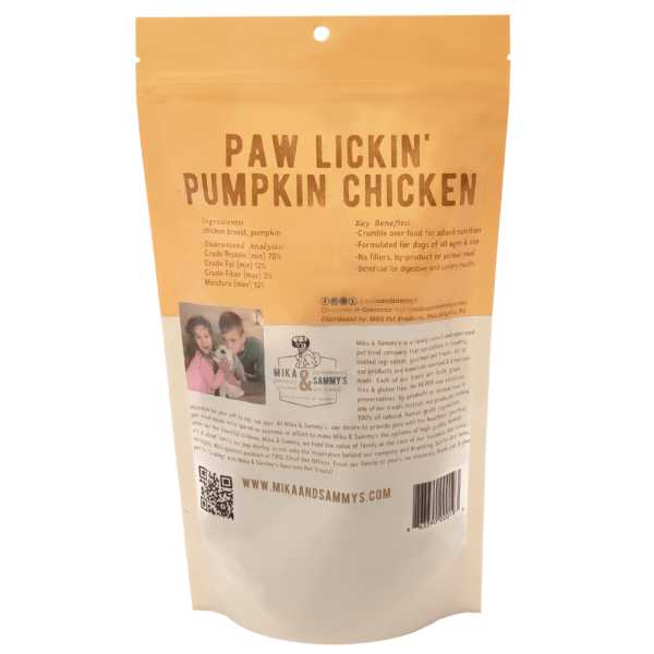 Mika & Sammy’s Paw Lickin’ Pumpkin Chicken Dehydrated Dog Treats 5oz Mika & Sammys