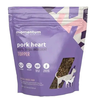 Momentum Carnivore Nutrition Freeze Dried Raw Pork Heart Topper 3.75 Momentum
