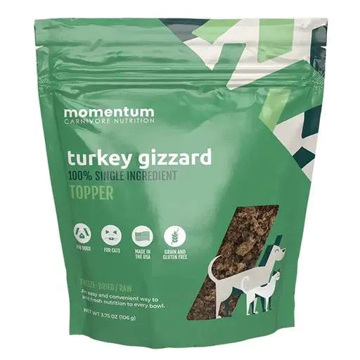 Momentum Carnivore Nutrition Freeze Dried Raw Turkey Gizzard Topper Momentum