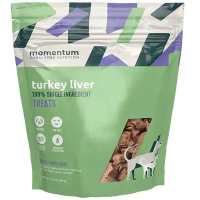 Momentum Carnivore Nutrition Freeze Dried Raw Turkey Liver Dog Treats 3.5oz Momentum