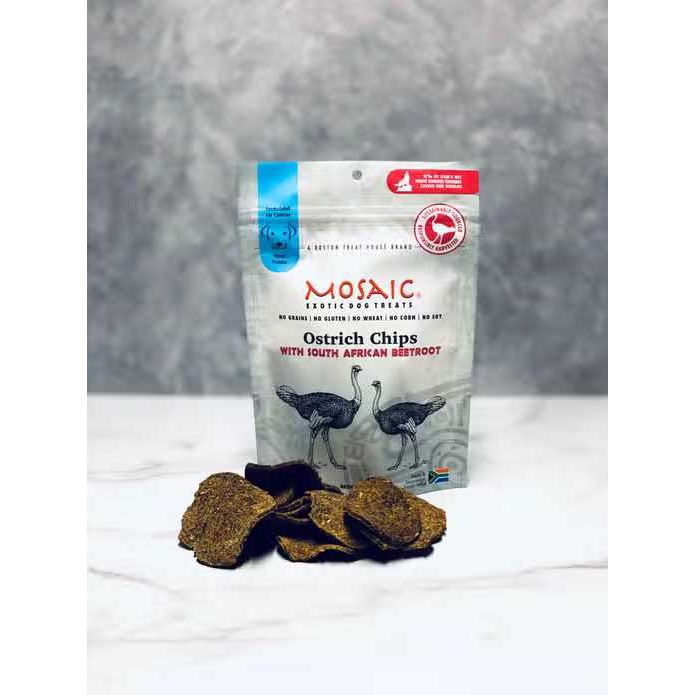 Mosaic South African Ostrich Chips Infused with Beetroot Dog Treats Mosaic