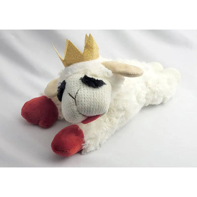 Multipet Lambchop with Crown Plush Dog Toy Medium 10.5" Multipet