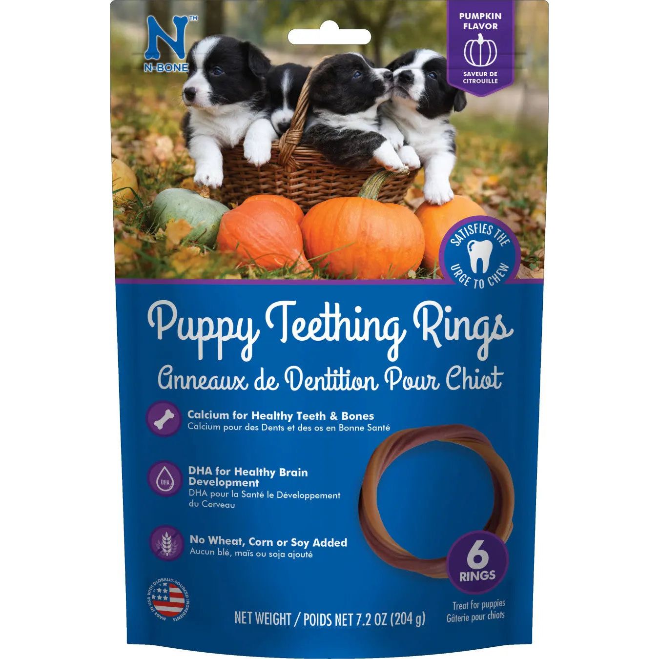 N-Bone® Puppy Teething Rings Pumpkin Treats 6 Count N-Bone®