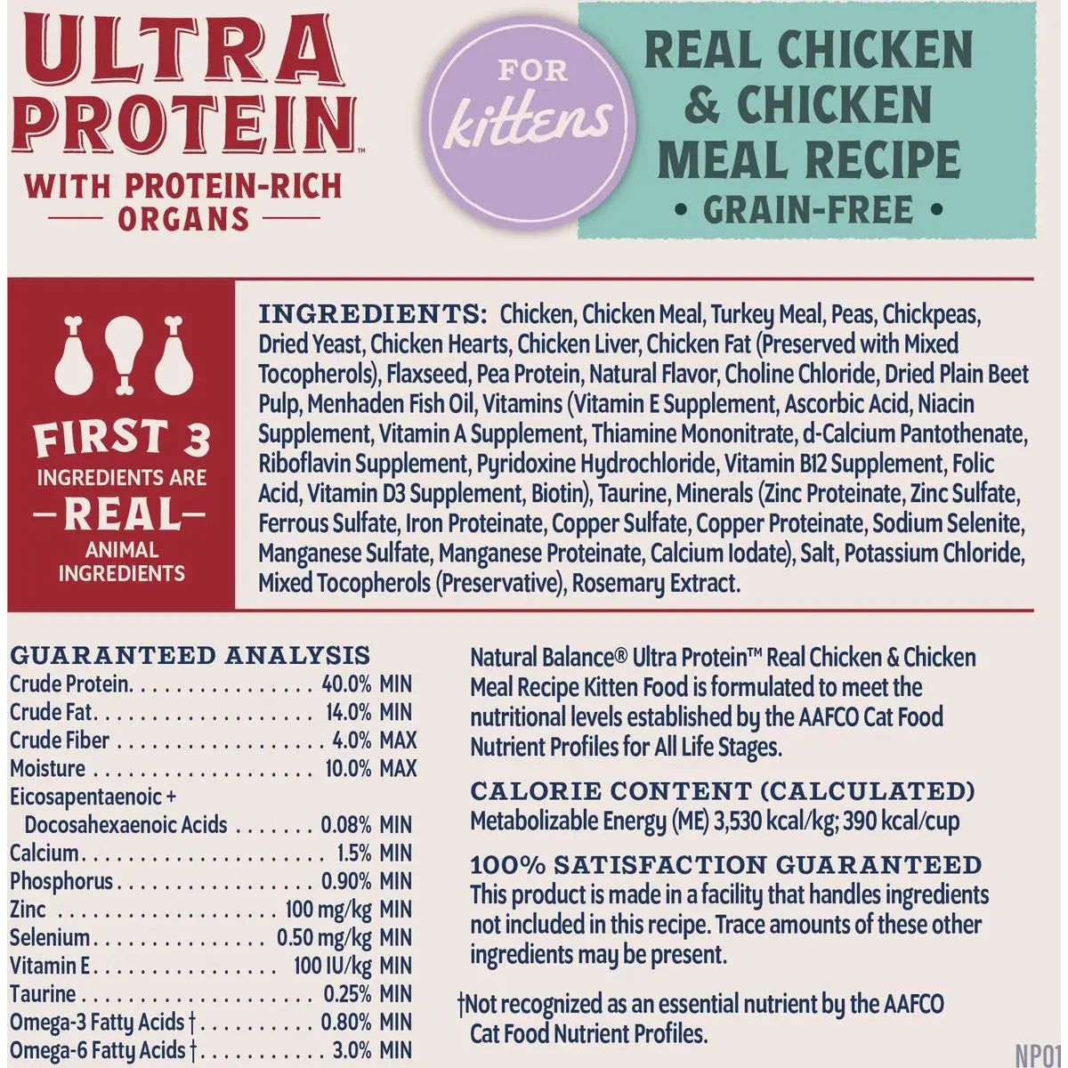 Natural Balance Ultra Protein Chicken Meal Recipe Dry Cat Food Natural Balance