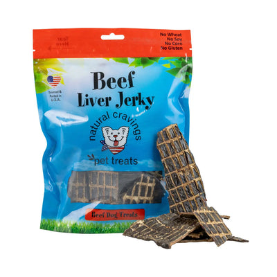 Natural Cravings Beef Liver Jerky for Dogs 12 oz Barking Buddha