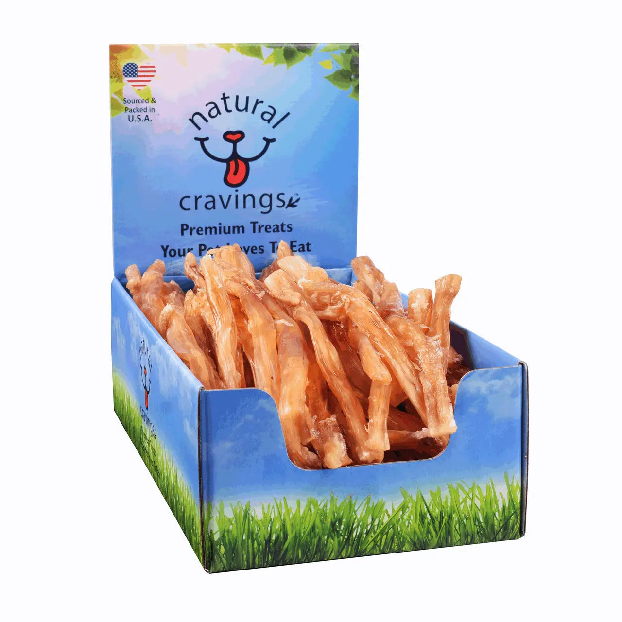 Natural Cravings Black Angus Beef Tendons Chews for Dogs 50/case Barking Buddha