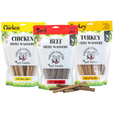 Natural Cravings Sizzle Sticks Jerky Sticks for Dogs 12 oz Barking Buddha
