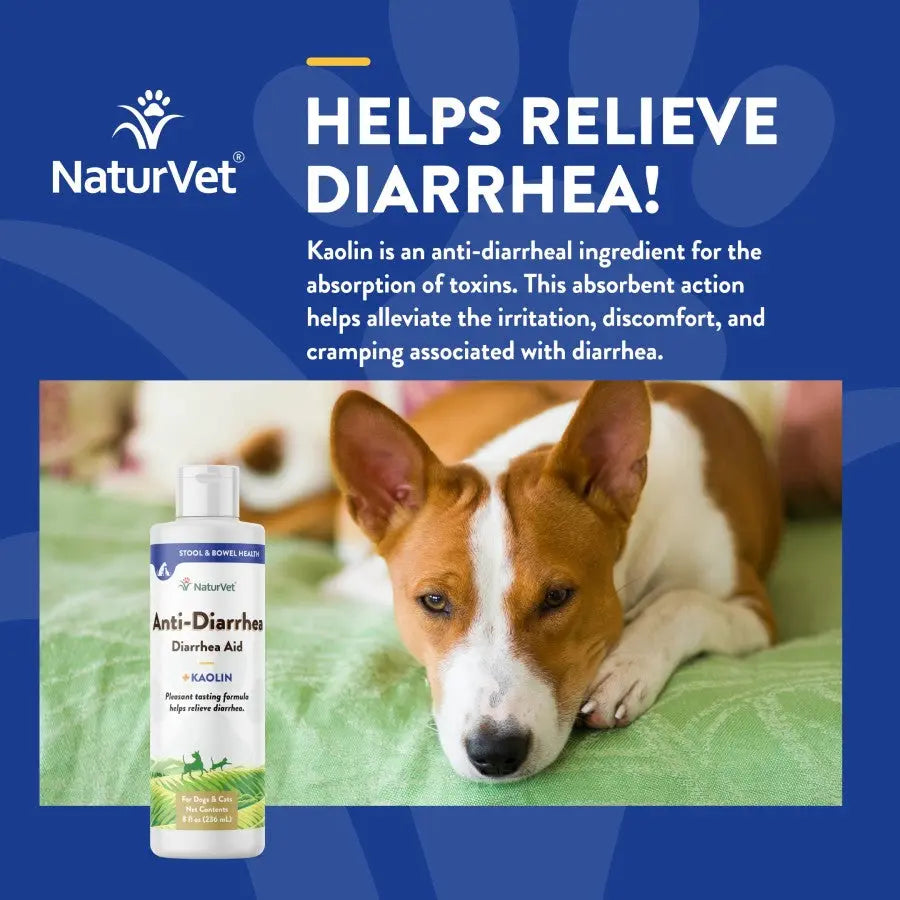 Naturvet® Anti-Diarrhea Liquid Plus Kaolin for Dogs & Cats 8 Oz Naturvet®