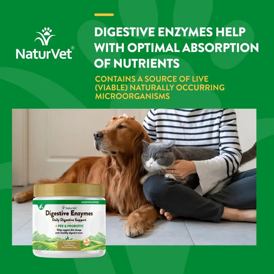 Naturvet® Digestive Enzymes Powder with Pre & Probiotics for Dogs & Cats 4 Oz Naturvet®