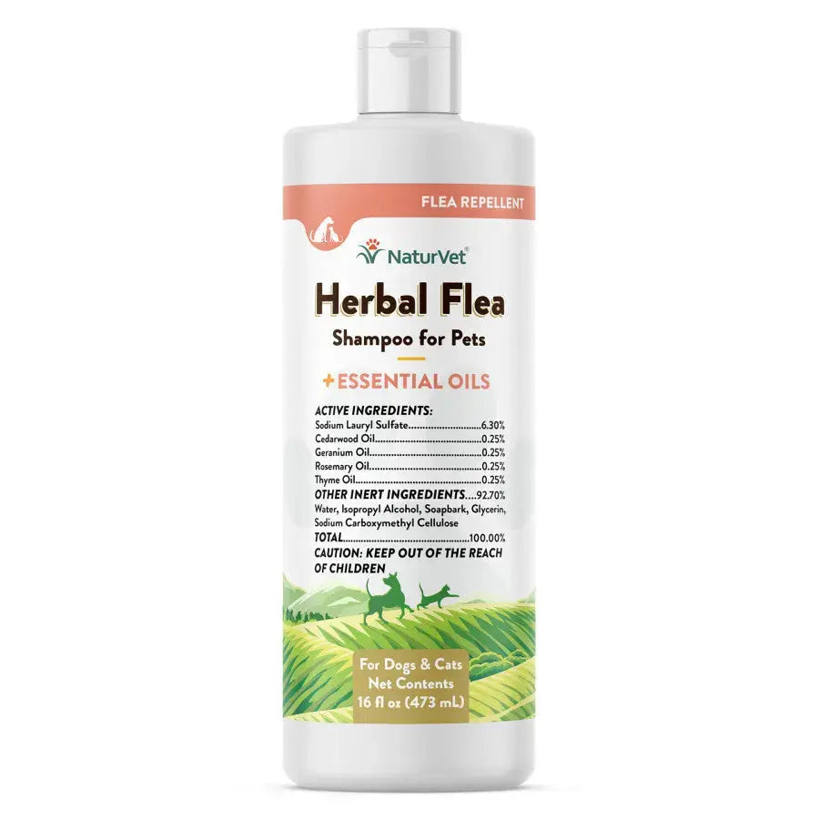 Naturvet® Herbal Flea With Essential Oils Dogs & Cats Shampoo 16 Oz
