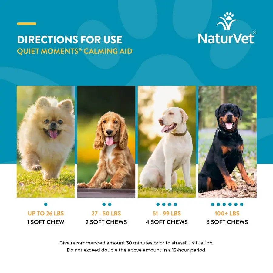 Naturvet® Quiet Moments® Wheat Free Calming Aid Plus Melatonin Dogs Soft Chews 180 Count Naturvet®