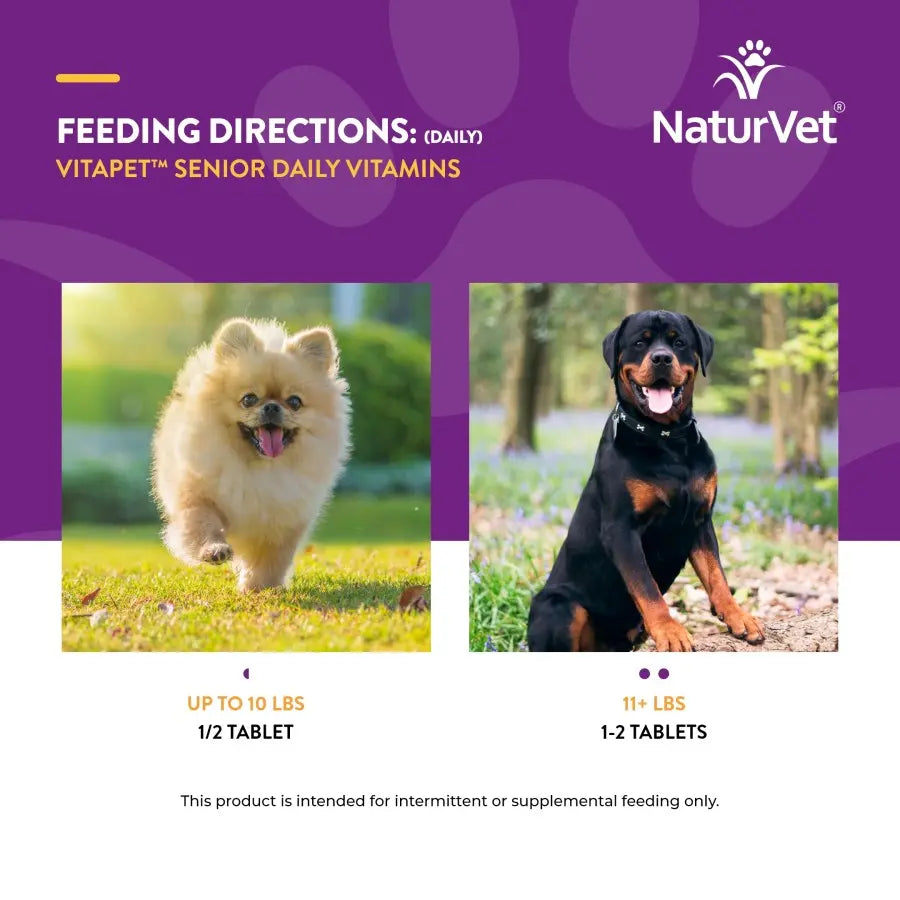 Naturvet® VitaPet™ Daily Vitamins Plus Glucosamine Senior Dogs Chewable Tablets 60 Count Naturvet®