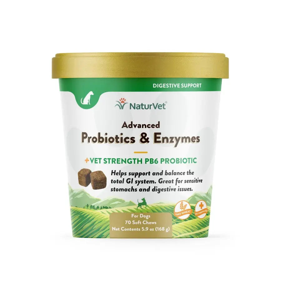 Naturvet® Wheat Free Advanced Probiotics & Enzymes Plus Vet Strength PB6 Probiotic Dogs Soft Chews Naturvet®