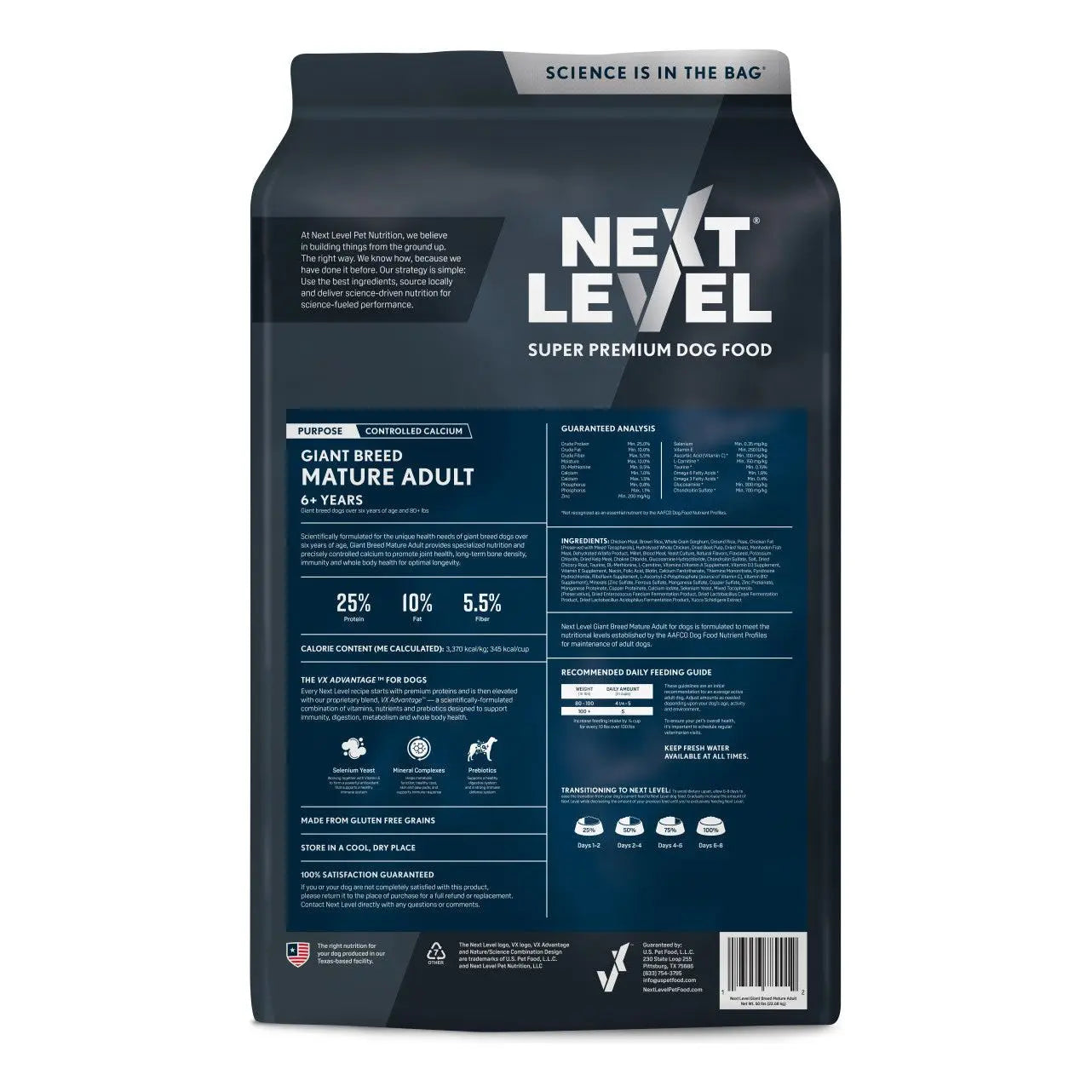 Next Level Giant Breed Mature Adult Dry Dog Food 50 lb Talis Us