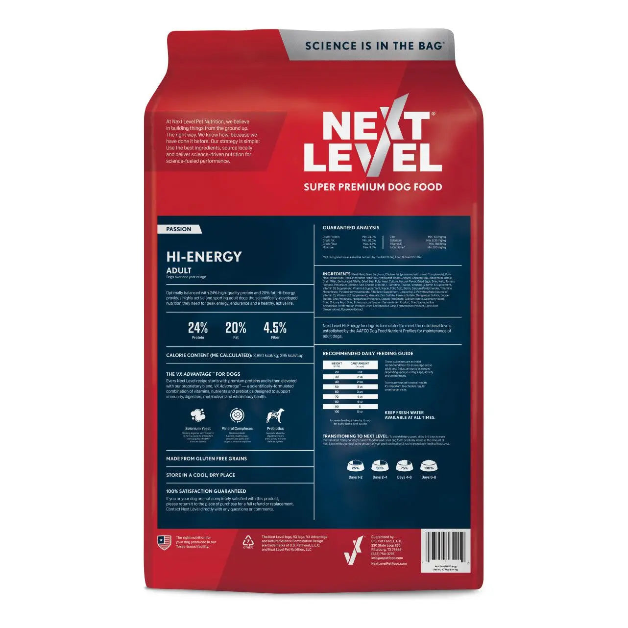 Next Level Hi Energy Adult Dry Dog Food 40 lb Talis Us