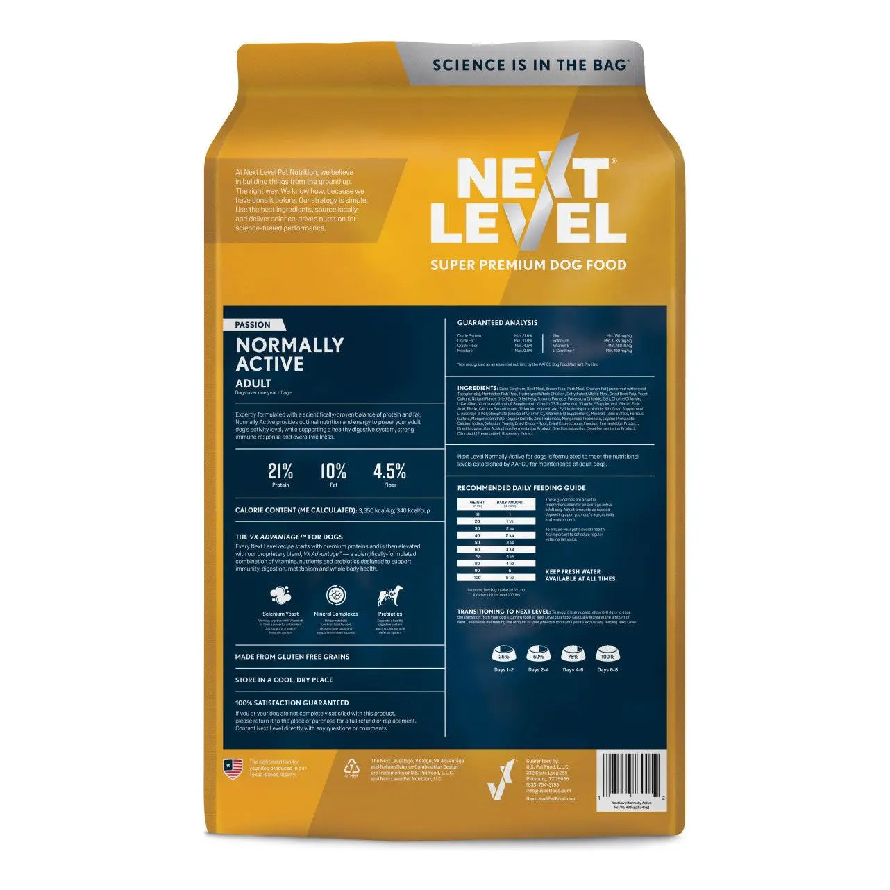 Next Level Normally Active Adult Dry Dog Food 40 lb Talis Us