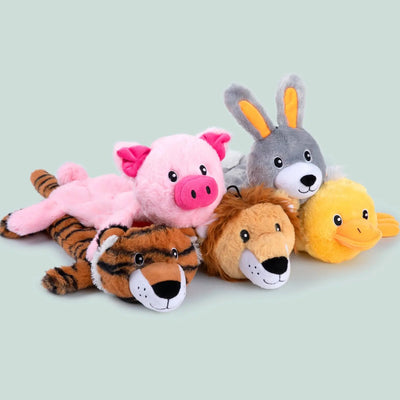 Nocciola 5 Pcs 3D Squeaky Dog Toys - Fun & Durable Forest Animal Set Nocciola