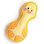 The Nocciola Durable Duck Squeaky Dog Toy for Aggressive Chewers features a yellow duck design with orange accents and a smiling face—perfect for playtime. Shown against a white background.