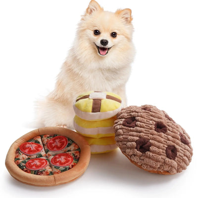 Nocciola Food-Themed Puzzle Dog Toys with Crinkle and Squeak Sounds Nocciola