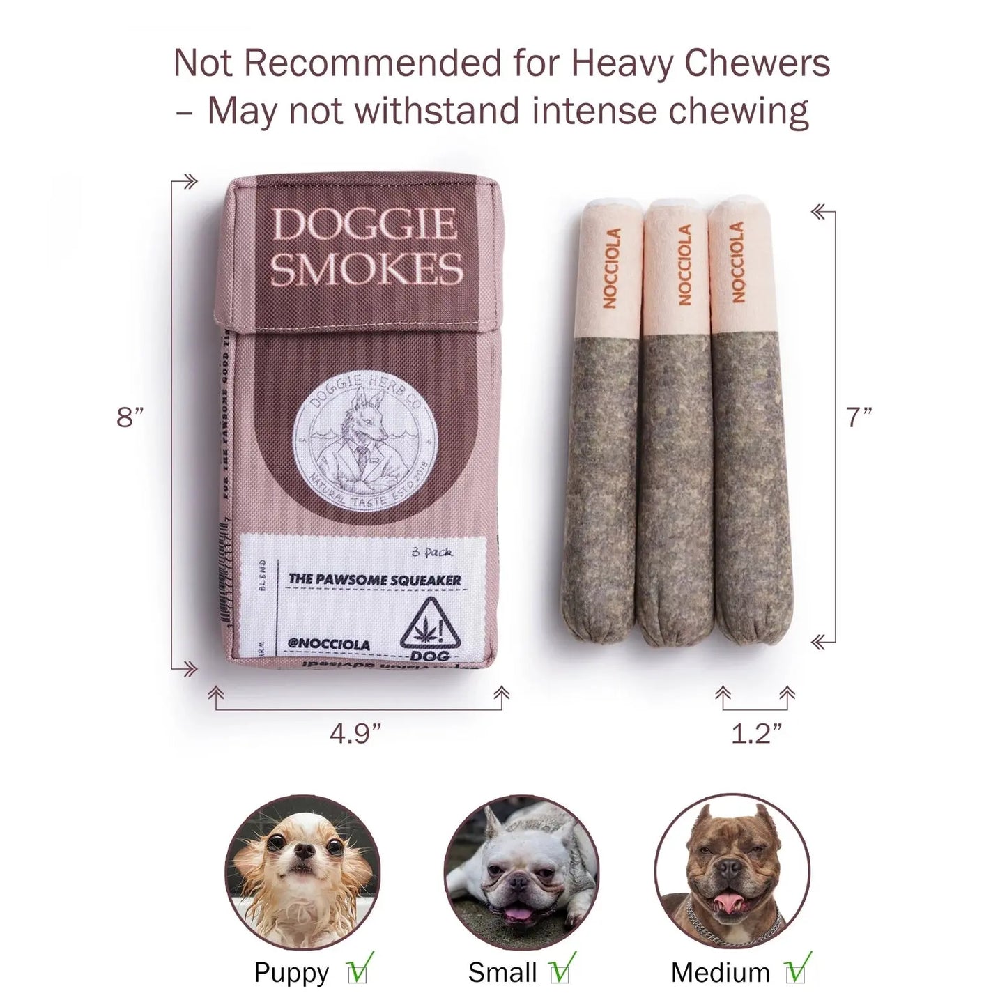 Nocciola Hilarious Puff Stick Toys with Squeaky Sounds Nocciola