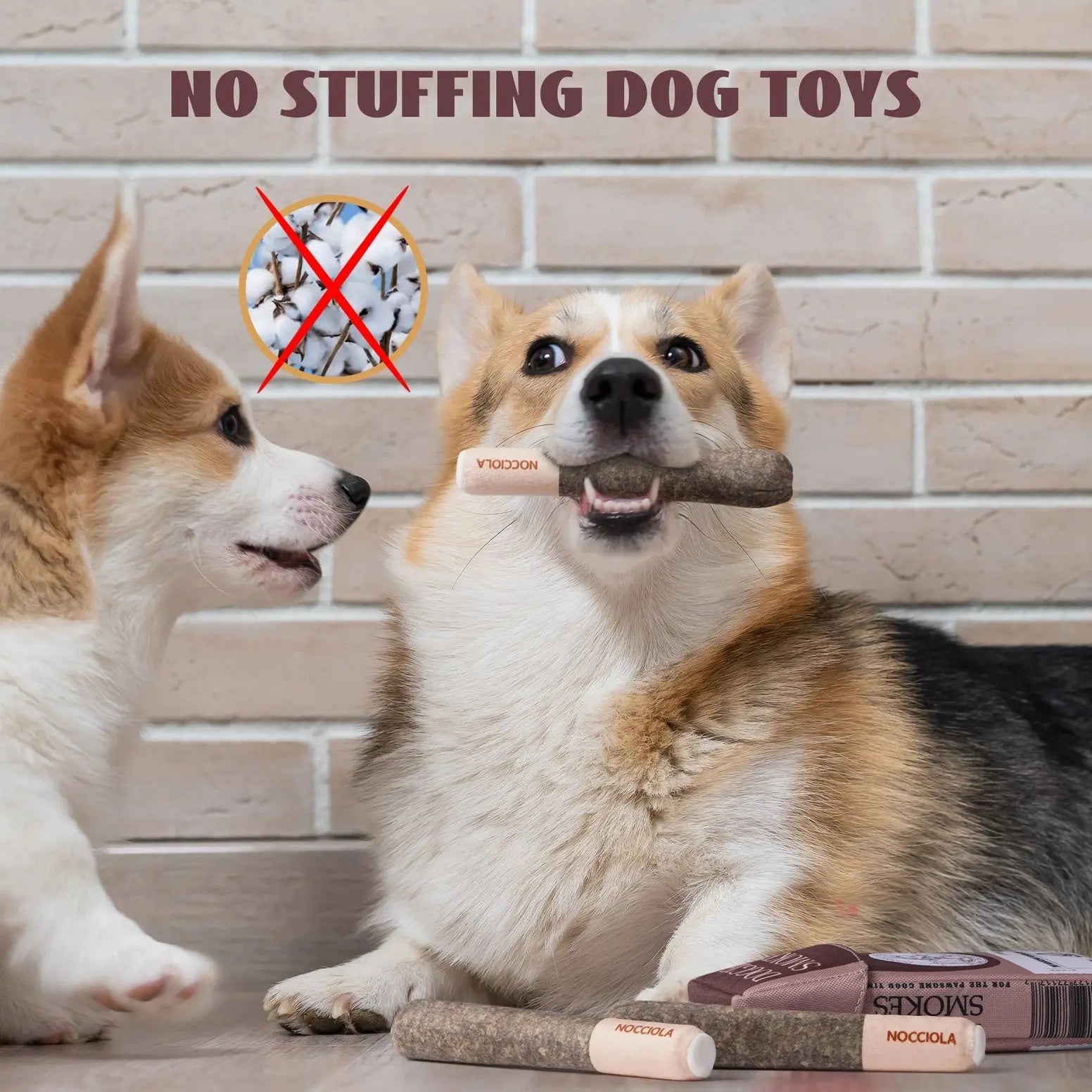 Nocciola Hilarious Puff Stick Toys with Squeaky Sounds Nocciola