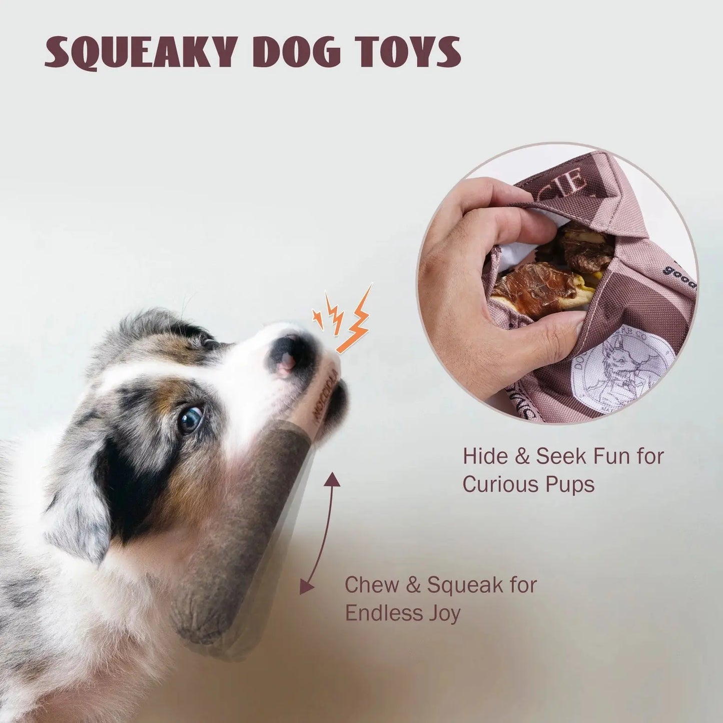 Nocciola Hilarious Puff Stick Toys with Squeaky Sounds Nocciola