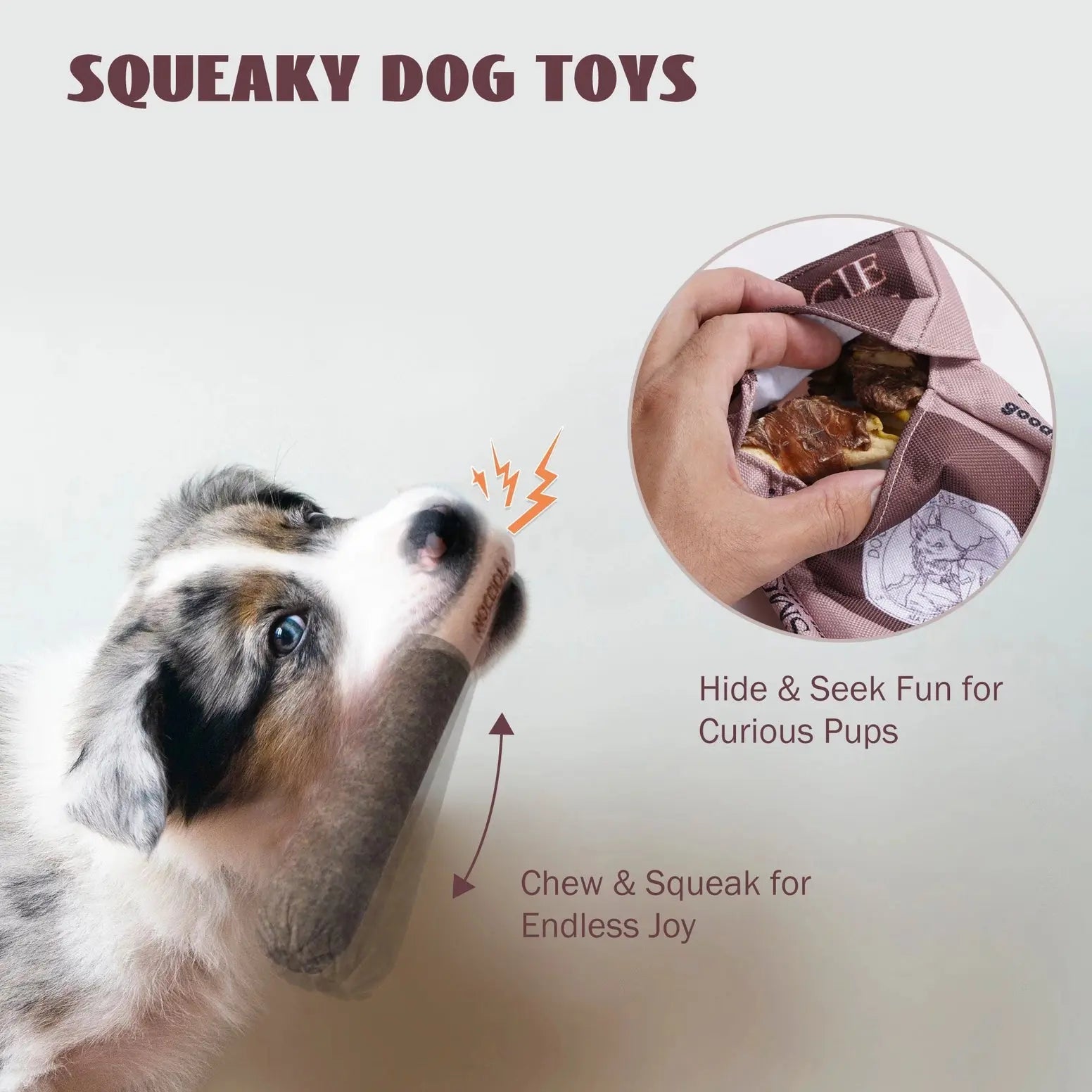 Nocciola Hilarious Puff Stick Toys with Squeaky Sounds Nocciola