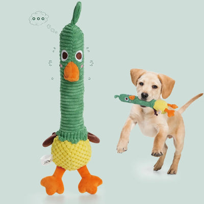 Nocciola Plush Duck with Rubber Squeaker - Endless Playtime Nocciola