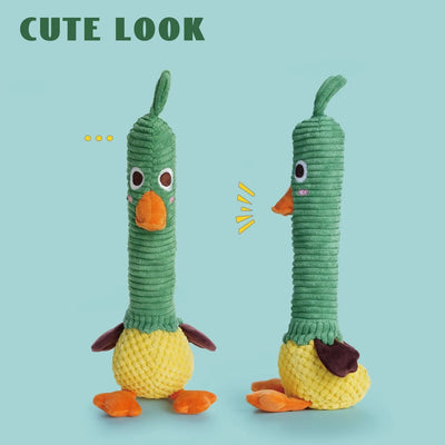 Nocciola Plush Duck with Rubber Squeaker - Endless Playtime Nocciola