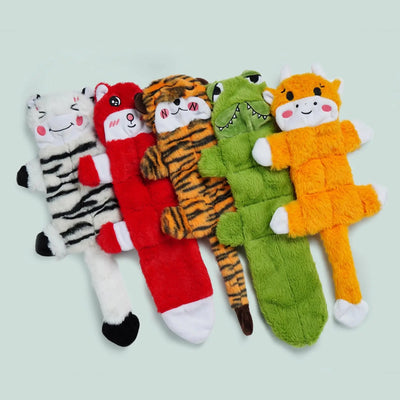 Nocciola Stuffing-Free Plush Dog Toys with Sound & Crinkle Fun Nocciola