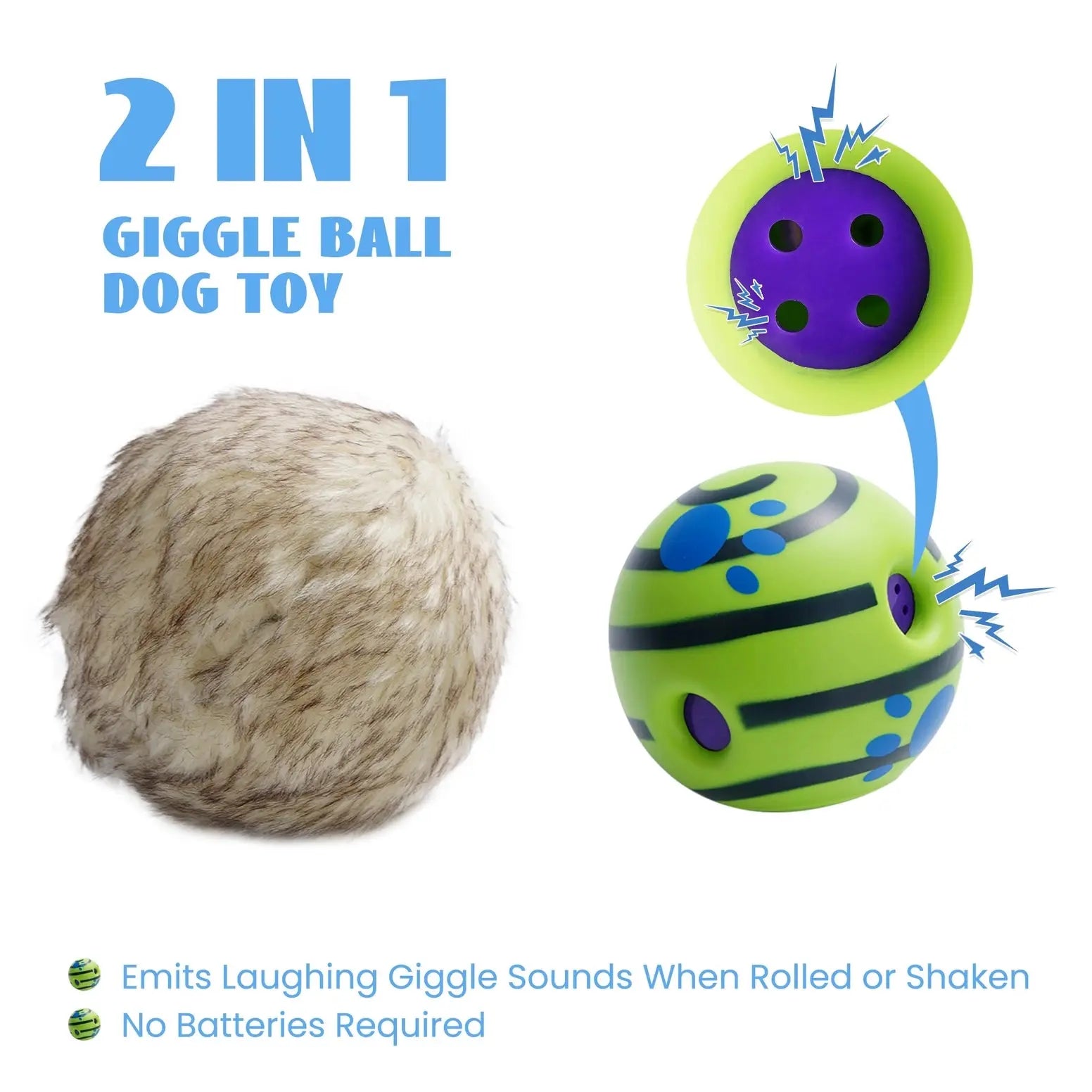Nocciola Wobble Giggle Ball - Interactive Toy for Dogs of All Sizes Nocciola