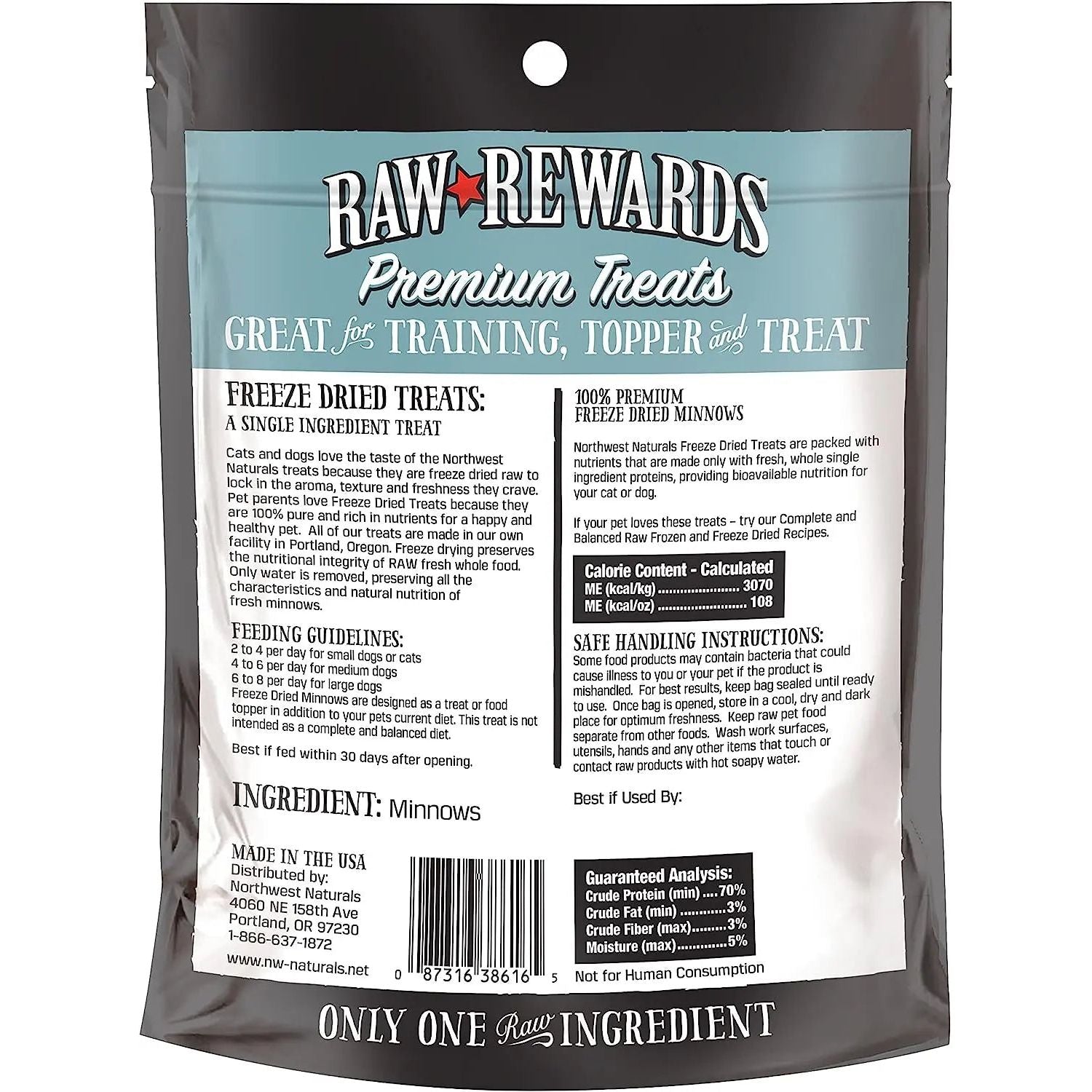 Northwest Naturals Raw Rewards Freeze Dried Treats Minnows (1 oz.)