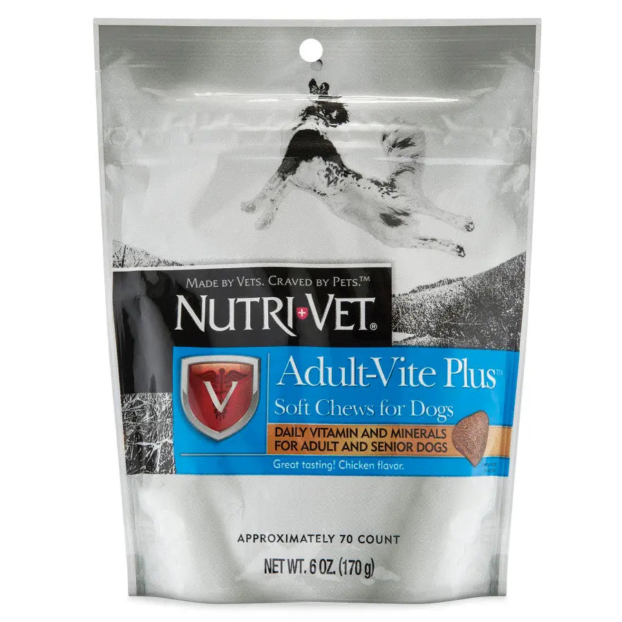 Nutri-Vet Adult-Vite Plus Soft Chew Vitamins for Adult & Senior Dogs Chicken 6oz Nutri-Vet